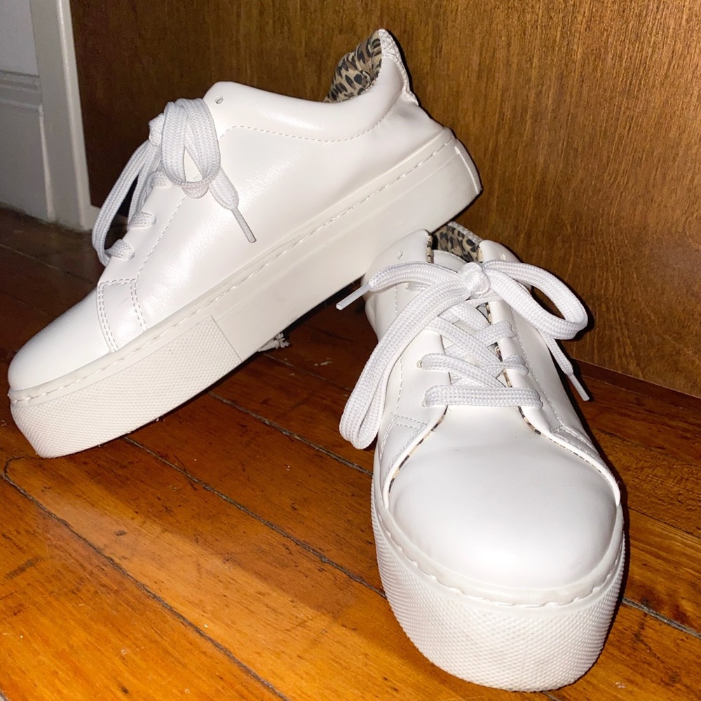 All White Platform Sneakers